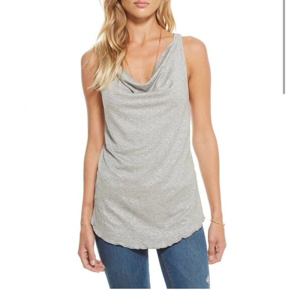 Chaser Tops - Chaser Gray Sparkle Glitter Tank Medium NWT